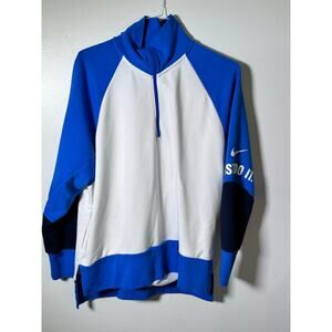 Nike Women's Blue & White 1/2 Zip Dri- Fit Pullover Sweartshirt Size XL
